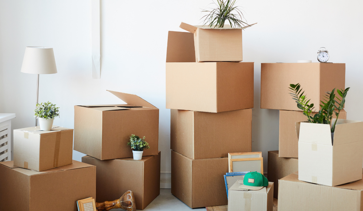 Moving boxes and packing a house