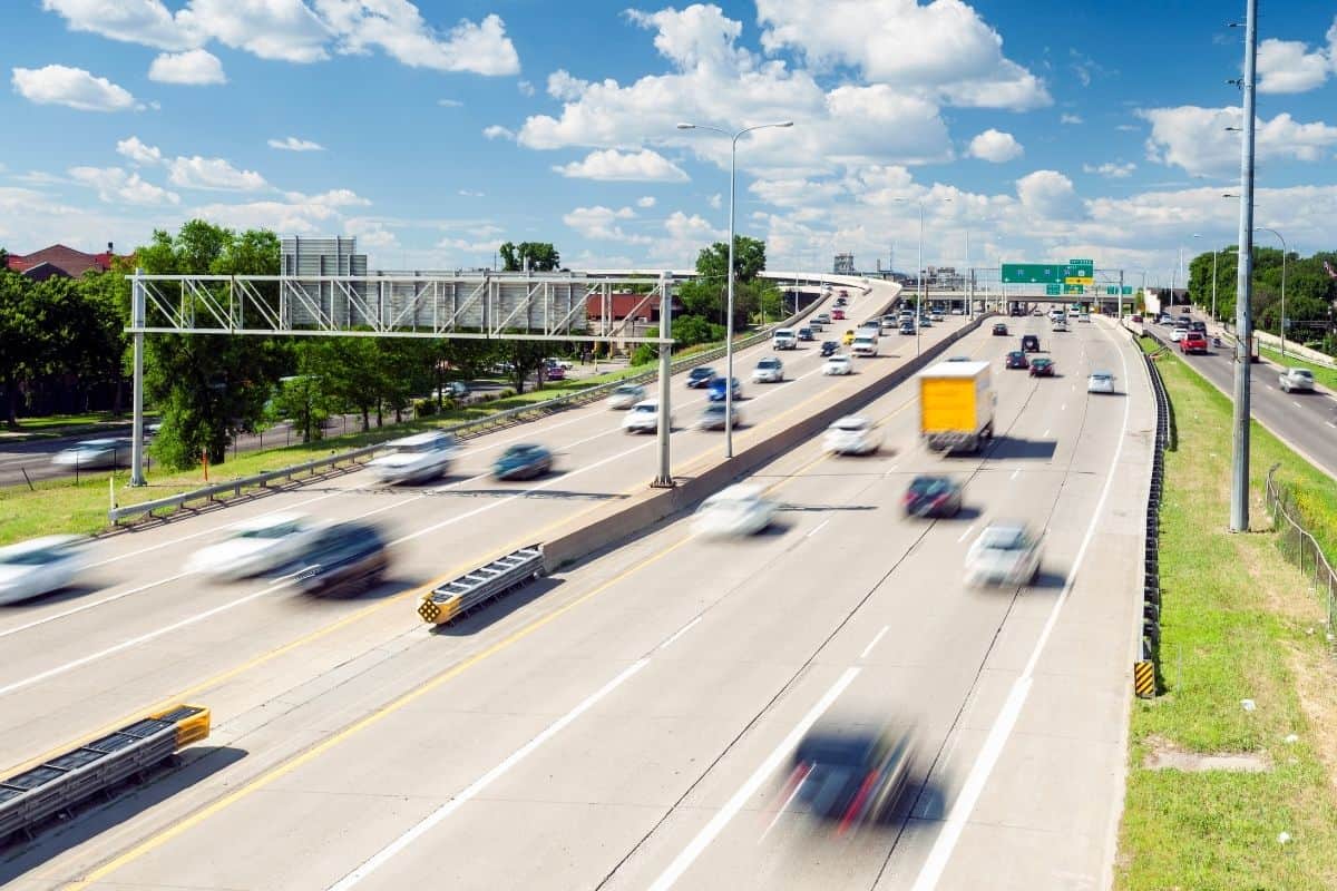 cars on a highway